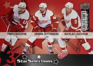2009-10 UD Collector's Choice #211 Datsyuk / Zetterberg / Lidstrom - 3 STARS SELECTIONS