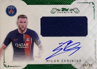 2023/24 Topps Premium PSG #AR-MS Milan Škriniar - PREMIUM AUTOGRAPH RELIC - EMERALD PARALLEL 26/30