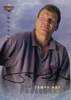 1995-96 UD Be A Player #S053 Rudy Poeschek - AUTOGRAPH