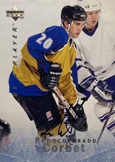 1995-96 UD Be A Player #S078 Rene Corbet - AUTOGRAPH