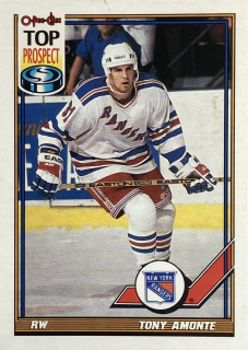 1991-92 O-Pee-Chee #026 Tony Amonte - TOP PROSPECT