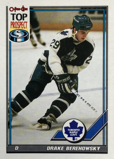 1991-92 O-Pee-Chee #070 Drake Berehowsky - TOP PROSPECT