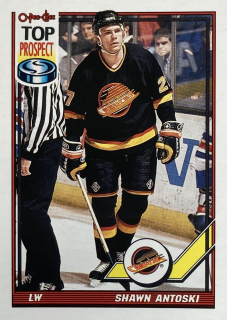 1991-92 O-Pee-Chee #098 Shawn Antoski - TOP PROSPECT