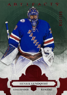 2017-18 Artifacts #119 Henrik Lundqvist - RUBY RED PARALLEL /299