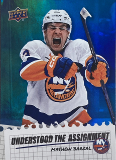 2025-26 UD Extended #UA-16 Mathew Barzal - UNDERSTOOD THE ASSIGNMENT