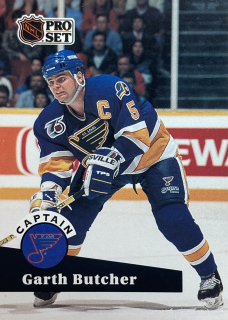 1991-92 Pro Set #583 Garth Butcher - CAPTAIN