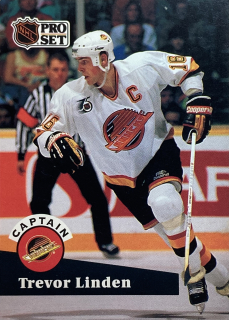 1991-92 Pro Set #586 Trevor Linden - CAPTAIN