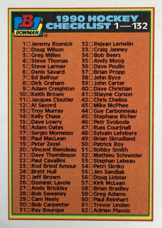 1990-91 Bowman #263 Checklist 1-132