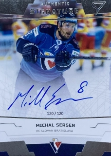 2019/20 Tipsport liga #A35 Michal Sersen - AUTHENTIC SIGNATURE 120/120 (Bookend serial number)