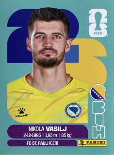 2026 FIFA World Cup Stickers #BIH02 Nikola Vasilj
