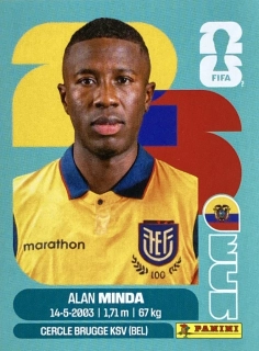 2026 FIFA World Cup Stickers #ECU18 Alan Minda