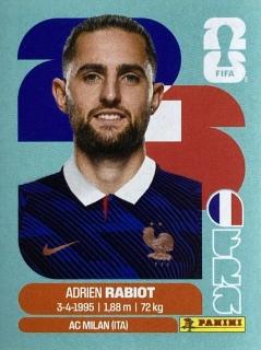 2026 FIFA World Cup Stickers #FRA12 Adrien Rabiot