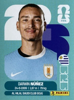 2026 FIFA World Cup Stickers #URU17 Darwin Núñez