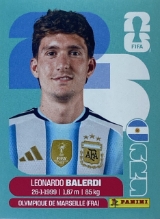 2026 FIFA World Cup Stickers #ARG07 Leonardo Balerdi