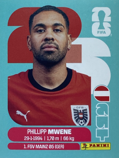 2026 FIFA World Cup Stickers #AUT08 Phillipp Mwene