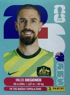 2026 FIFA World Cup Stickers #AUS10 Milos Degenek