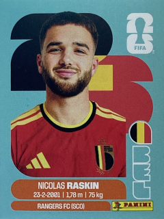 2026 FIFA World Cup Stickers #BEL11 Nicolas Raskin