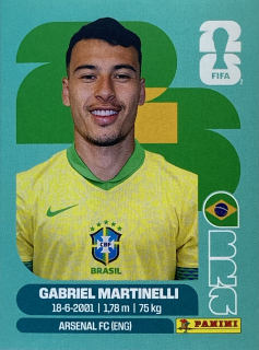 2026 FIFA World Cup Stickers #BRA18 Gabriel Martinelli