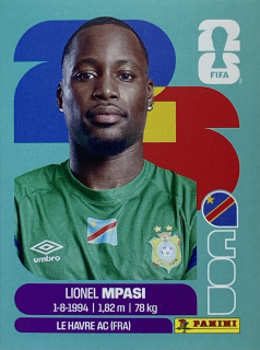 2026 FIFA World Cup Stickers #COD02 Lionel Mpasi