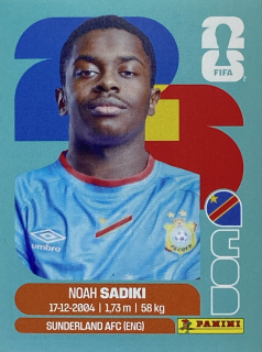 2026 FIFA World Cup Stickers #COD12 Noah Sadiki