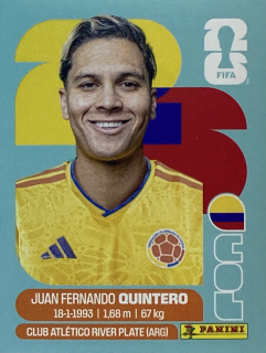 2026 FIFA World Cup Stickers #COL15 Juan Fernando Quintero