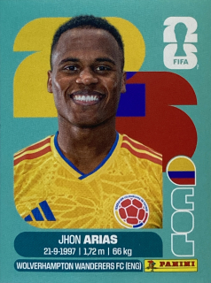 2026 FIFA World Cup Stickers #COL17 Jhon Arias