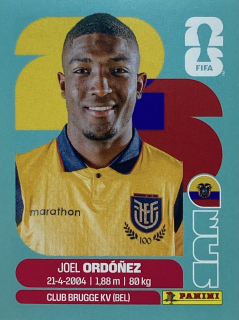 2026 FIFA World Cup Stickers #ECU08 Joel Ordóñez