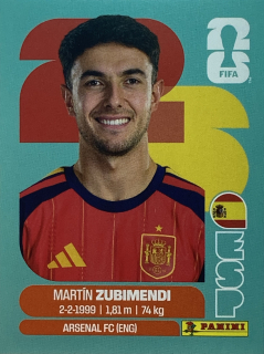 2026 FIFA World Cup Stickers #ESP09 Martín Zubimendi