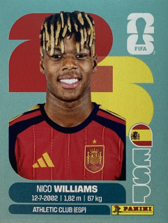2026 FIFA World Cup Stickers #ESP17 Nico Williams