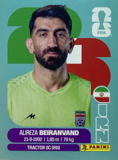 2026 FIFA World Cup Stickers #IRN02 Alireza Beiranvand