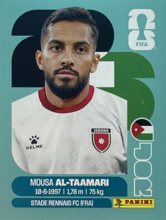 2026 FIFA World Cup Stickers #JOR15 Mousa Al-Taamari