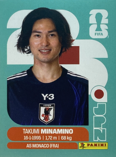 2026 FIFA World Cup Stickers #JPN16 Takumi Minamino