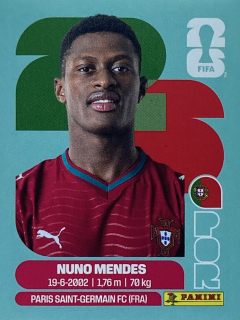 2026 FIFA World Cup Stickers #POR07 Nuno Mendes