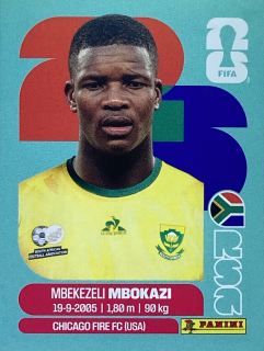 2026 FIFA World Cup Stickers #RSA06 Mbekezeli Mbokazi