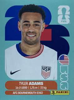 2026 FIFA World Cup Stickers #USA08 Tyler Adams