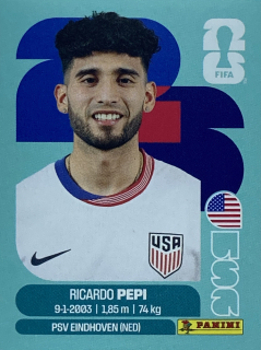 2026 FIFA World Cup Stickers #USA18 Ricardo Pepi