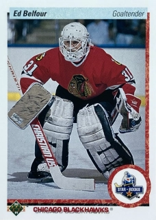 1990-91 Upper Deck #055 Ed Belfour - STAR ROOKIE