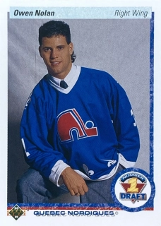 1990-91 Upper Deck #352 Owen Nolan - RC NUMBER 1 DRAFT