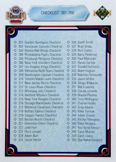 1990-91 Upper Deck #400 Checklist 301-400
