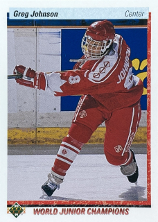 1990-91 Upper Deck #460 Greg Johnson - WORLD JUNIOR CHAMPIONS