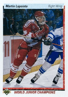 1990-91 Upper Deck #467 Martin Lapointe - WORLD JUNIOR CHAMPIONS