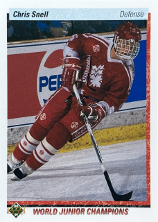 1990-91 Upper Deck #468 Chris Snell - WORLD JUNIOR CHAMPIONS