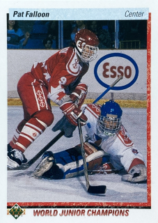 1990-91 Upper Deck #469 Pat Falloon - WORLD JUNIOR CHAMPIONS