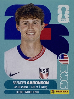 2026 FIFA World Cup Stickers #USA17 Brenden Aaronson