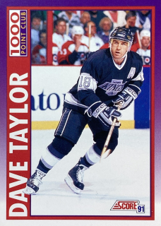 1991-92 Score American #374 Dave Taylor - 1000 POINT CLUB