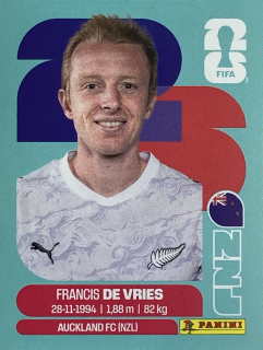 2026 FIFA World Cup Stickers #NZL08 Francis De Vries