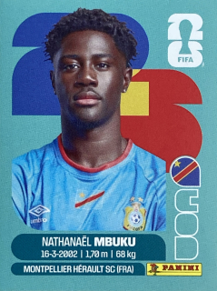 2026 FIFA World Cup Stickers #COD20 Nathanaël Mbuku