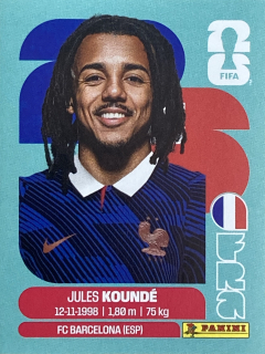 2026 FIFA World Cup Stickers #FRA05 Jules Koundé