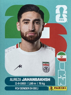 2026 FIFA World Cup Stickers #IRN19 Alireza Jahanbakhsh