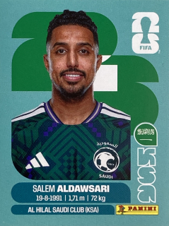 2026 FIFA World Cup Stickers #KSA16 Salem Aldawsari